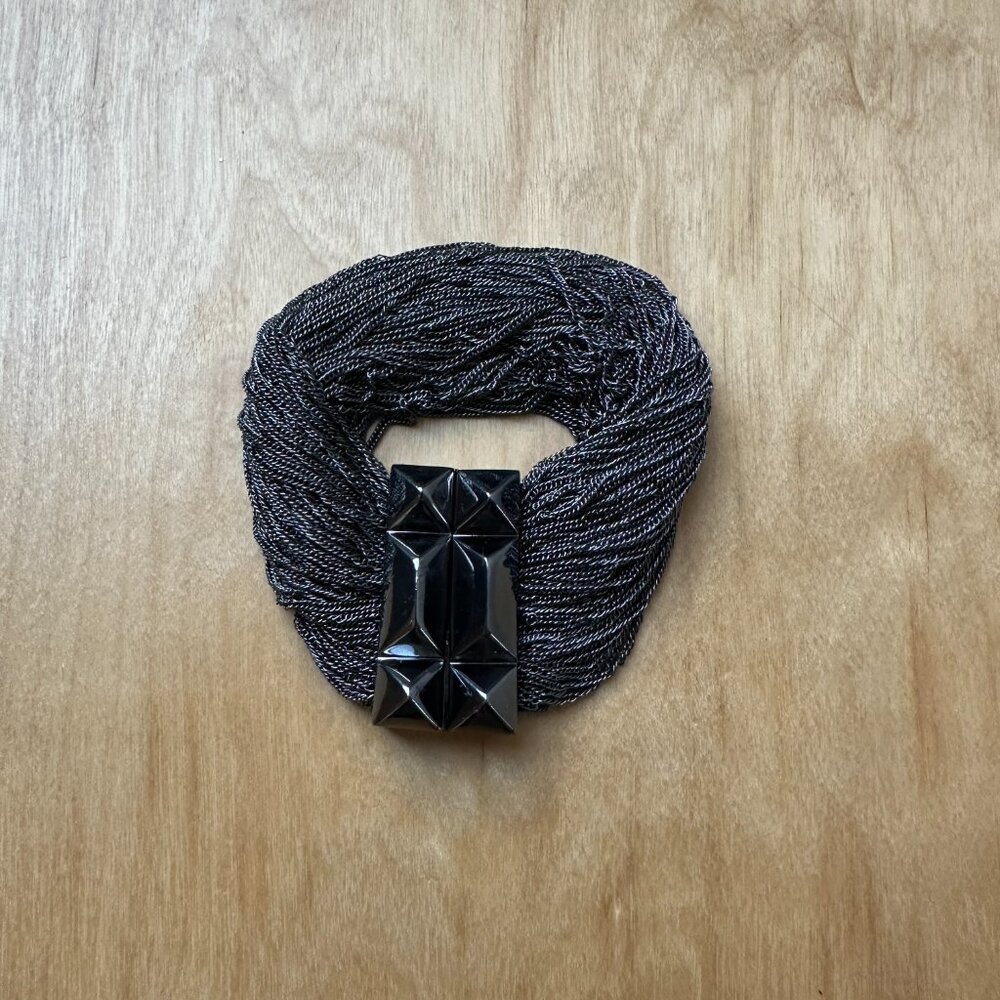 Lisa Freede Gunmetal Pyramid Magnetic Rachel Bracelet - Picture 3 of 10